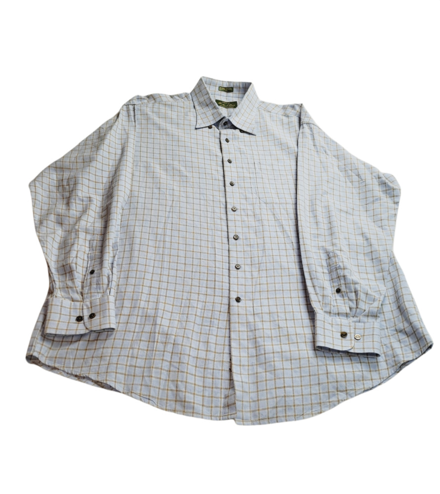 ORVIS Men's Button Down Long Sleeve Blue Plaid Shirt Size XXL